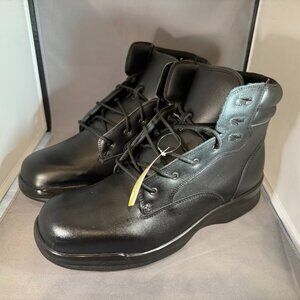 Apex Men's Orthopedic Biomechanical Work Boot Black Leather Size 14 Wide B4500